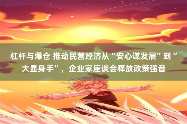 杠杆与爆仓 推动民营经济从“安心谋发展”到“大显身手”，企业家座谈会释放政策强音