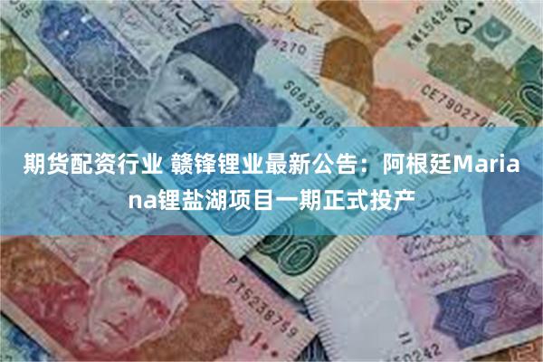 期货配资行业 赣锋锂业最新公告：阿根廷Mariana锂盐湖项目一期正式投产