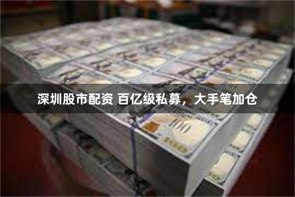 深圳股市配资 百亿级私募，大手笔加仓