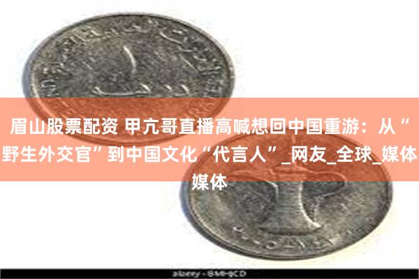 眉山股票配资 甲亢哥直播高喊想回中国重游：从“野生外交官”到中国文化“代言人”_网友_全球_媒体
