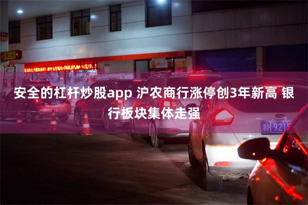 安全的杠杆炒股app 沪农商行涨停创3年新高 银行板块集体走强